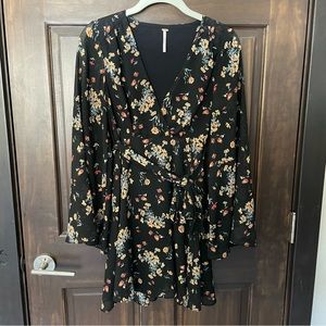 Free People Printed Long Sleeve Dress - Size XS